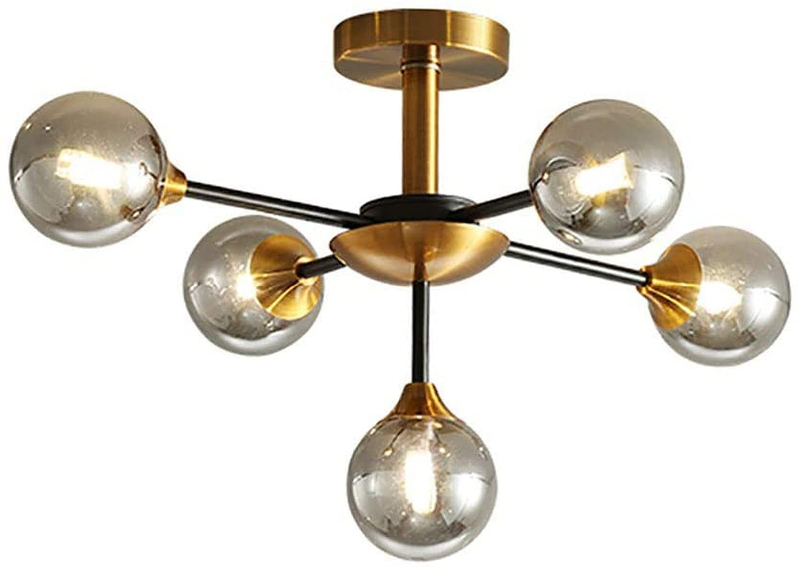 Lustre suspendu mi-siècle aux finitions verre globe d'exception