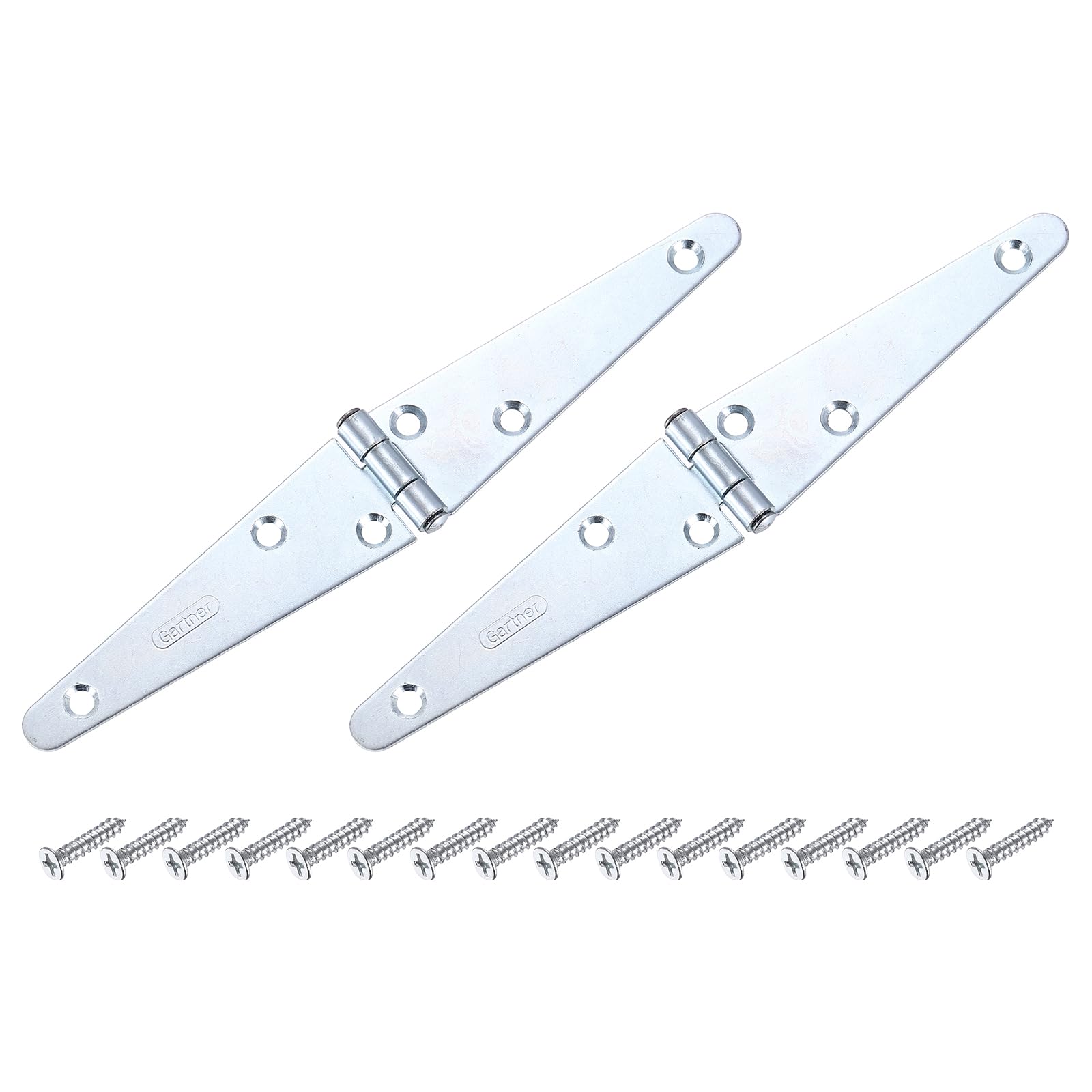 sourcing map Strap Hinges 4 Inch Shed Door Hinges Silver 2Pcs
