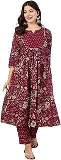 assume fab Women Viscose Rayon Anarkali Maternity And Feeding Zip kurti And pant Set-picture-54