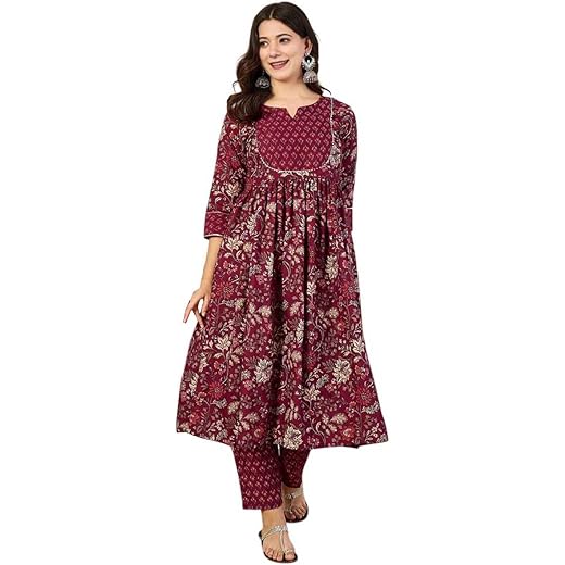 ASSUME FAB Women Anarkali Maternity Set