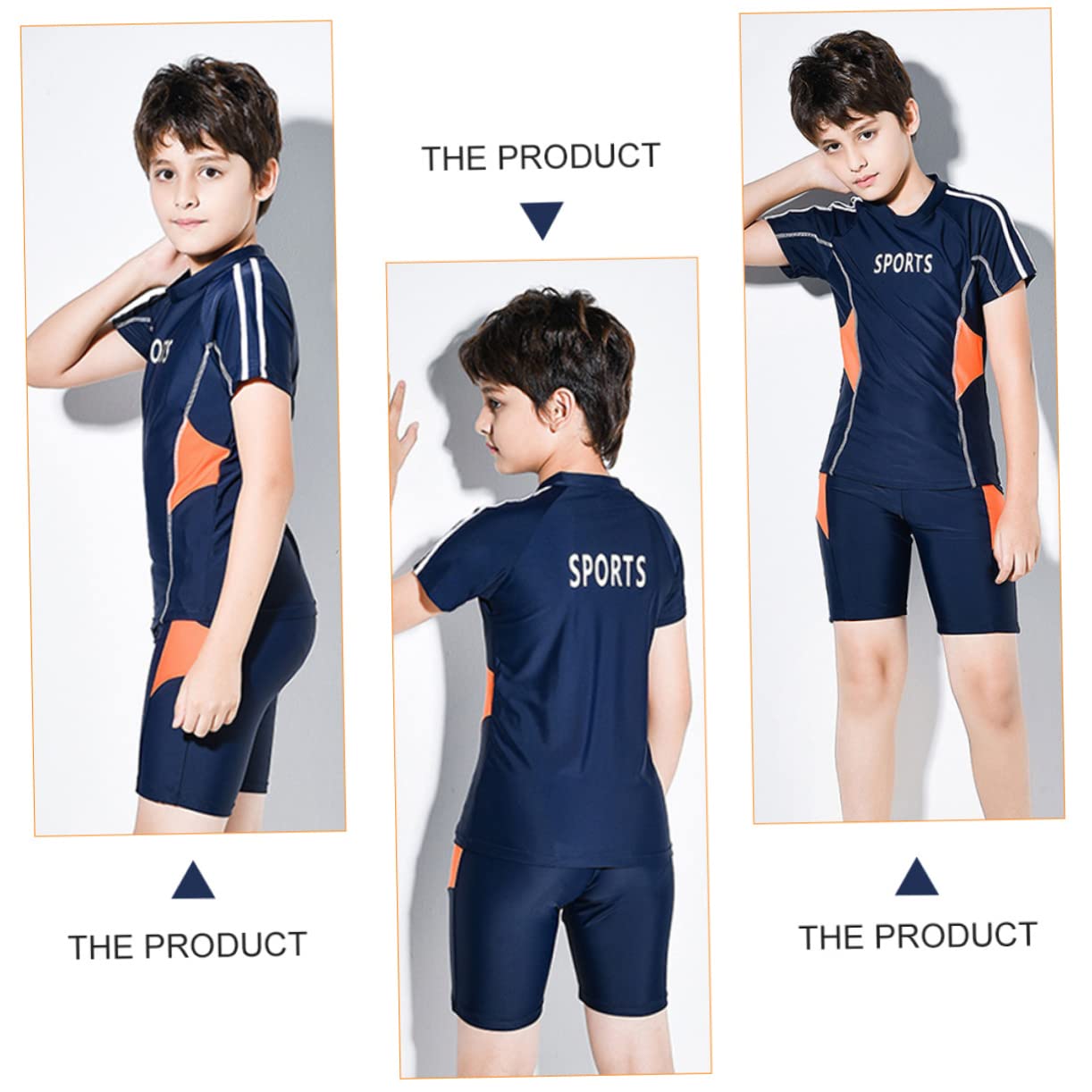 Maillot de Bain Deux Pièces Fête été Garçon, Protection Solaire Chic, Bleu