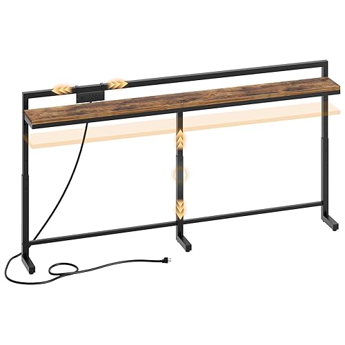70.9'' Narrow Console Table with Adjustable Height (27.6''-35.4''), Behind Couch