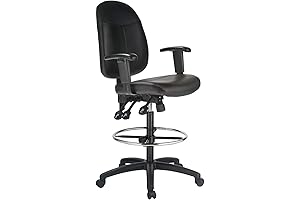 Extra Tall Ergonomic Drafting Chair with Premium Leather Upholstery