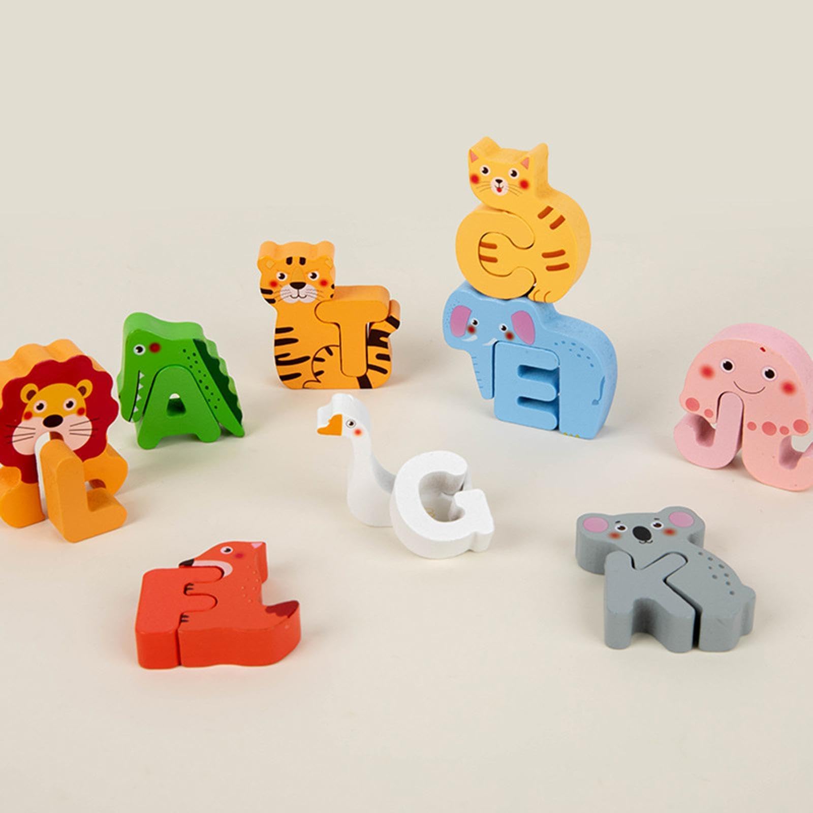 Rompecabezas de Animales del Alfabeto, Tablero de Bloques de Clasificación para Niños Pequeños.