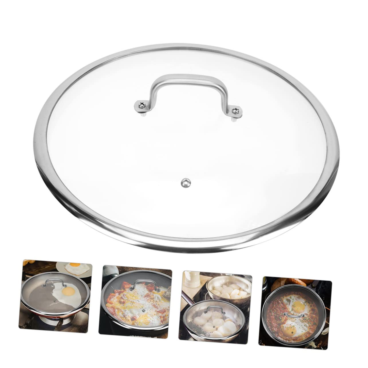 TOPBATHY Coperchio in Vetro per Pentola Coperchio per Pentole e Padelle Protezione del Cibo Mantenimento della Temperatura Materiale Resistente Manico Isolato Facile da Impugnare