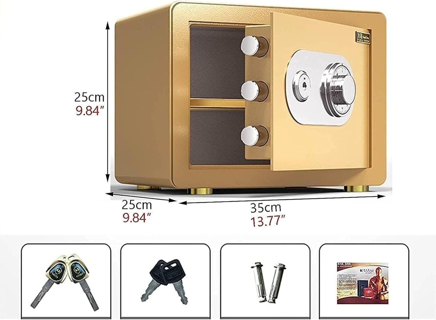 Serratura a combinazione di sicurezza digitale Governo Cassaforte Piccola per Home Office Hotel, Metal Steel Confidential Locker con la funzione di serratura a chiave