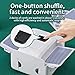 Museloong Portable Rechargeable Automatic Card shuffler, one-Button Silent Operation, Compatible with Various Card Games, for Poker, UNO, Phase 10, Ideal for Family Parties and Camping (White)