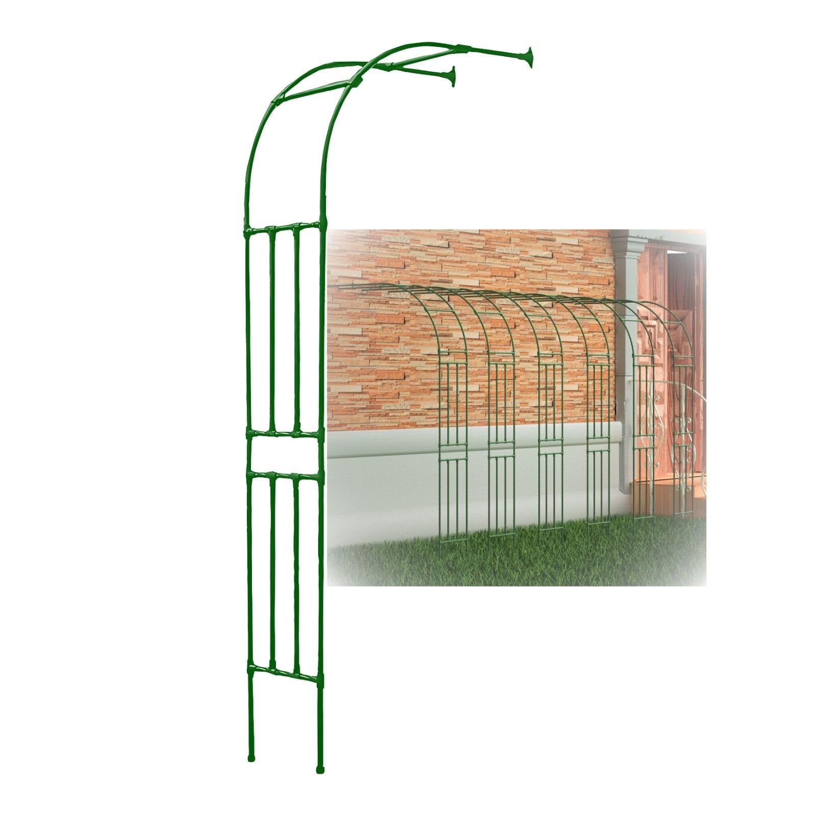 Eisen Gartenbogen Rankhilfe Rankhilfe für Kletterpflanzen 90B x 240H cm Wetterbeständige Outdoor Unterstützung für Rosen, Reben & Gartendekor Grüner Rahmen