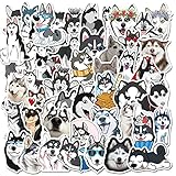 Cute Funny Siberian Husky Dog Stickers, 50PCS Dogs Vinyl Stickers for Laptops,Water Bottles,Phone,Cartoon Animals Gifts Stickers,Bumper Stickers Decals(Siberian Husky)