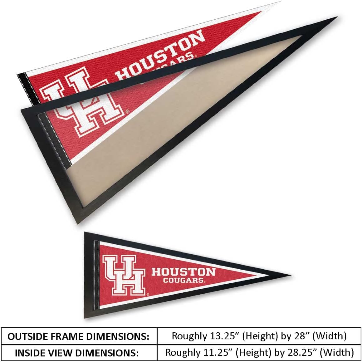 College Flags & Banners Co. University of Houston Wordmark and Wood Pennant Frame