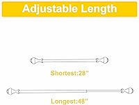 Vista 7 de NICETOWN Barras de cortina pequeñas para ventanas de 28 a 48 pulgadas, decoración ajustable de 5/8 pulgadas de diámetro con remates creativos