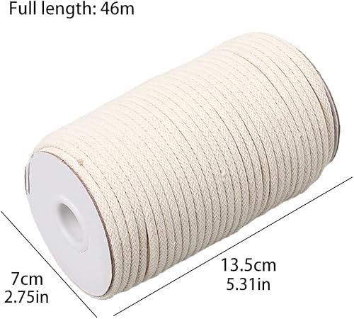 Miniatura 4 de Cuerda de algodón de 0.197 in, cuerda de macramé de 0.197 in x 50 yardas, cuerda de algodón para macramé, hilo de macramé para manualidades,