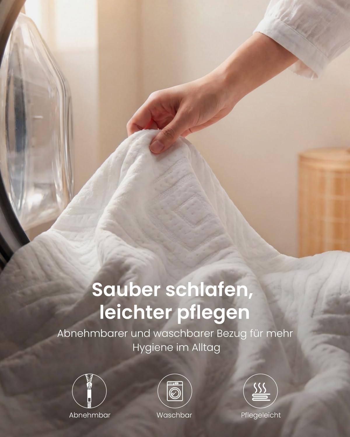 Matratzen Topper 180x200cm H3/H4, 7,5 cm Matratzentopper 180x200 mit Gel-Viscoschaum & Komfortschaum, 2-in-1 Härtegrad, 7-Zonen Topper für Boxspringbett, Schlafsofa & Wohnwagen, waschbar