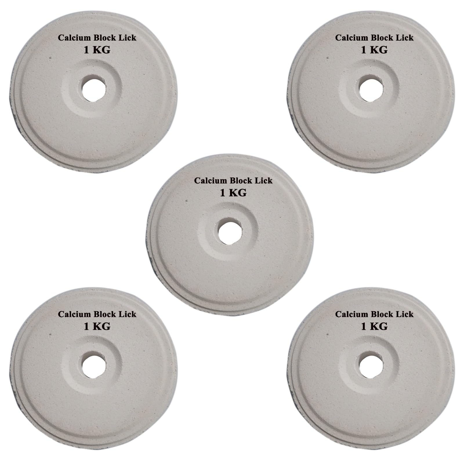 Calcium Lick Block Pack of - 5 / for Cow, Goat and Sheep - Total 5 Kg