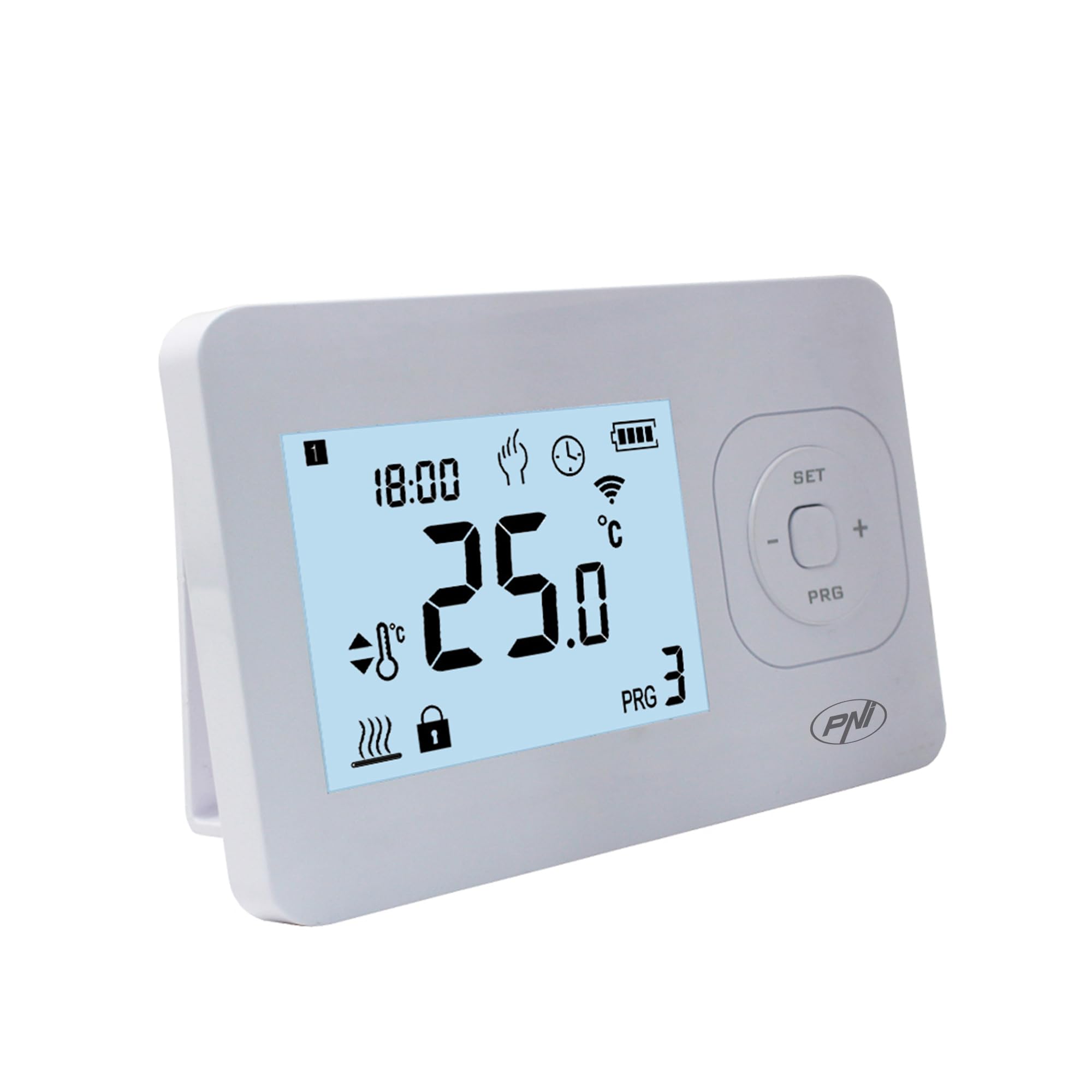Thermostat sans Fil PNI CT62 pour systèmes de Chauffage, Affichage Lumineux, programmes journaliers