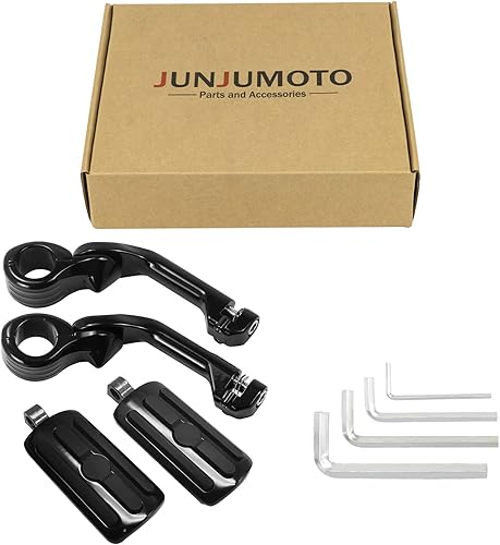 Miniatura 6 de Juego de abrazaderas de montaje para reposapiés de motocicleta en ángulo largo, apto para modelos Harley con protector de motor de 1.25 pulgadas,