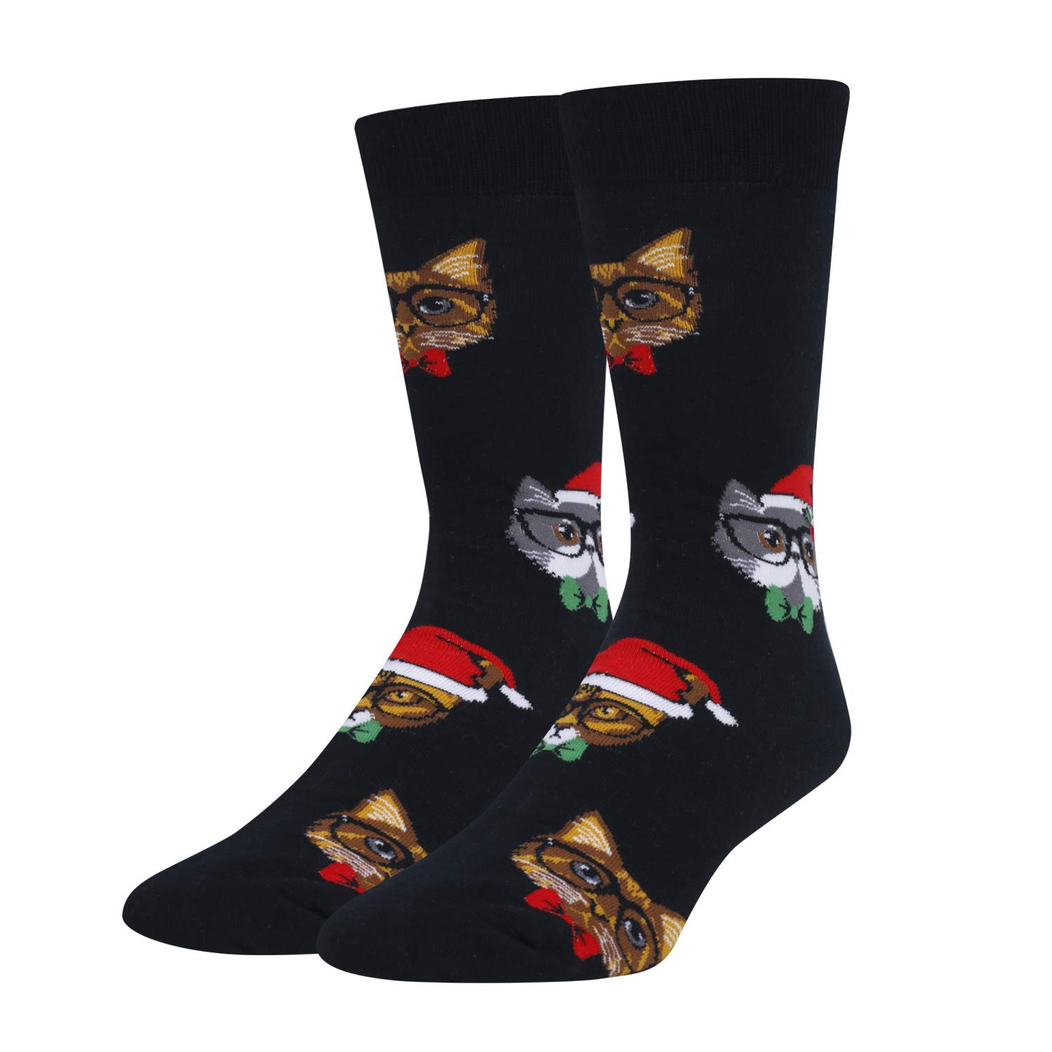 HAPPYPOP Funny Octopus Gifts Dog Gifts for Men Boys, Novelty Octopus Pug Socks Flamingo Soth Llama Socks Animal Socks - Cat With Hats