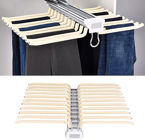 Miniatura 4 de Perchero extraíble para pantalones, 22 barras de brazo engrosadas de acero inoxidable extraíble para pantalones, barra organizadora de ropa para