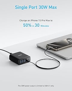 Anker Desktop Charger, Fast Charging USB C Charger, 112W Max 6-Port Charging Station, for iPhone 17, iPad, MacBook, Samsung and More (Cable Not Included)