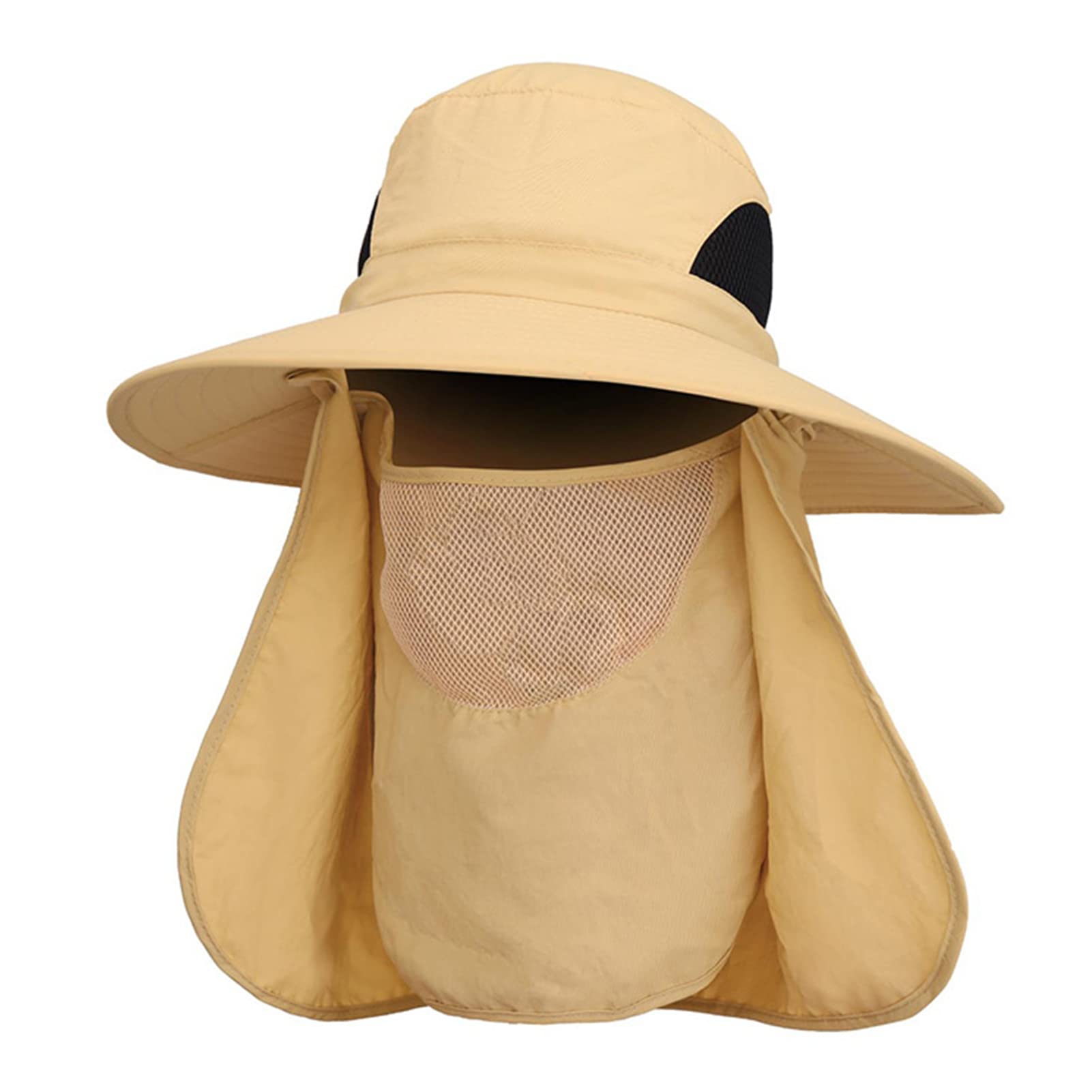 Outdoor Protection Sun Hat Fishing Hat with Face Cover and Neck Flap for Men and Women Hiking Climbing Gaening Huaishu-picture-10