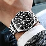 Olevs Watches for Men Big Face Stainless Steel Dress Classic Mens Watches Easy Read Casual Luxury Adjusting Men Watch Waterproof Analog Quartz Mens Watch with Day Date