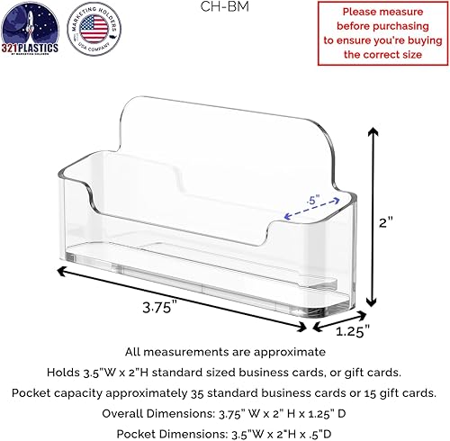 Miniatura 5 de Marketing Holders Paquete de 100 tarjeteros acrílicos con capacidad para tarjetas de citas de 3.5 x 2 pulgadas para salones, conserjería, oficinas