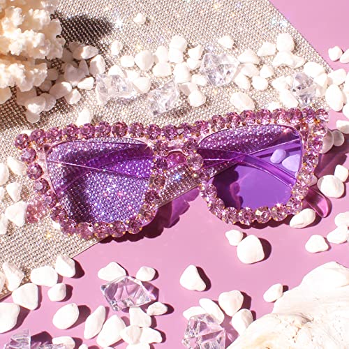 Image of Xpectrum Sparkly Diamond Sunglasses Bling Square Frame Festival Disco Rhinestone Accessories
