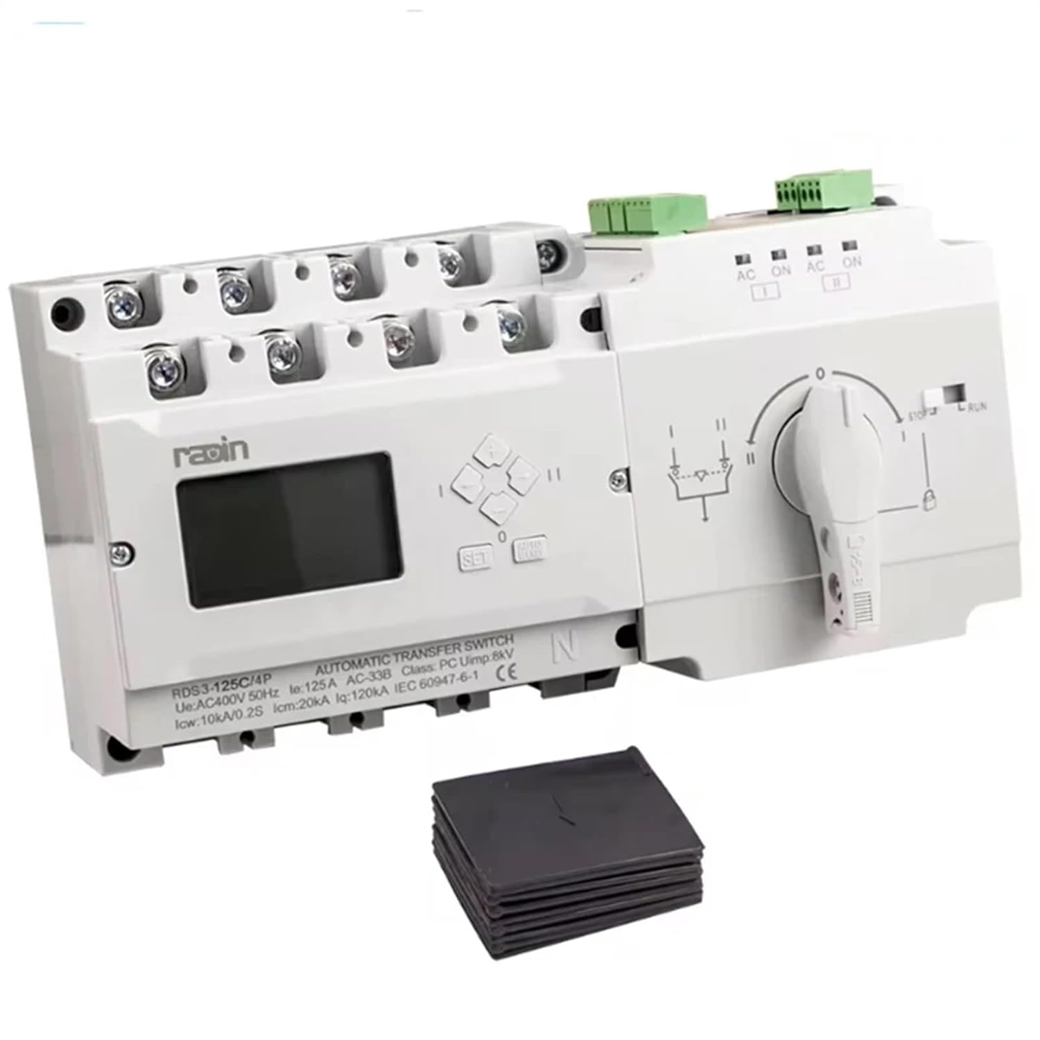 RDS3-125D 4P ATS Generator Dual Power Automatic Transfer Switch with Control Panel Circuit Breaker 63A 100A 125A C/D(RDS3-125C 4P)