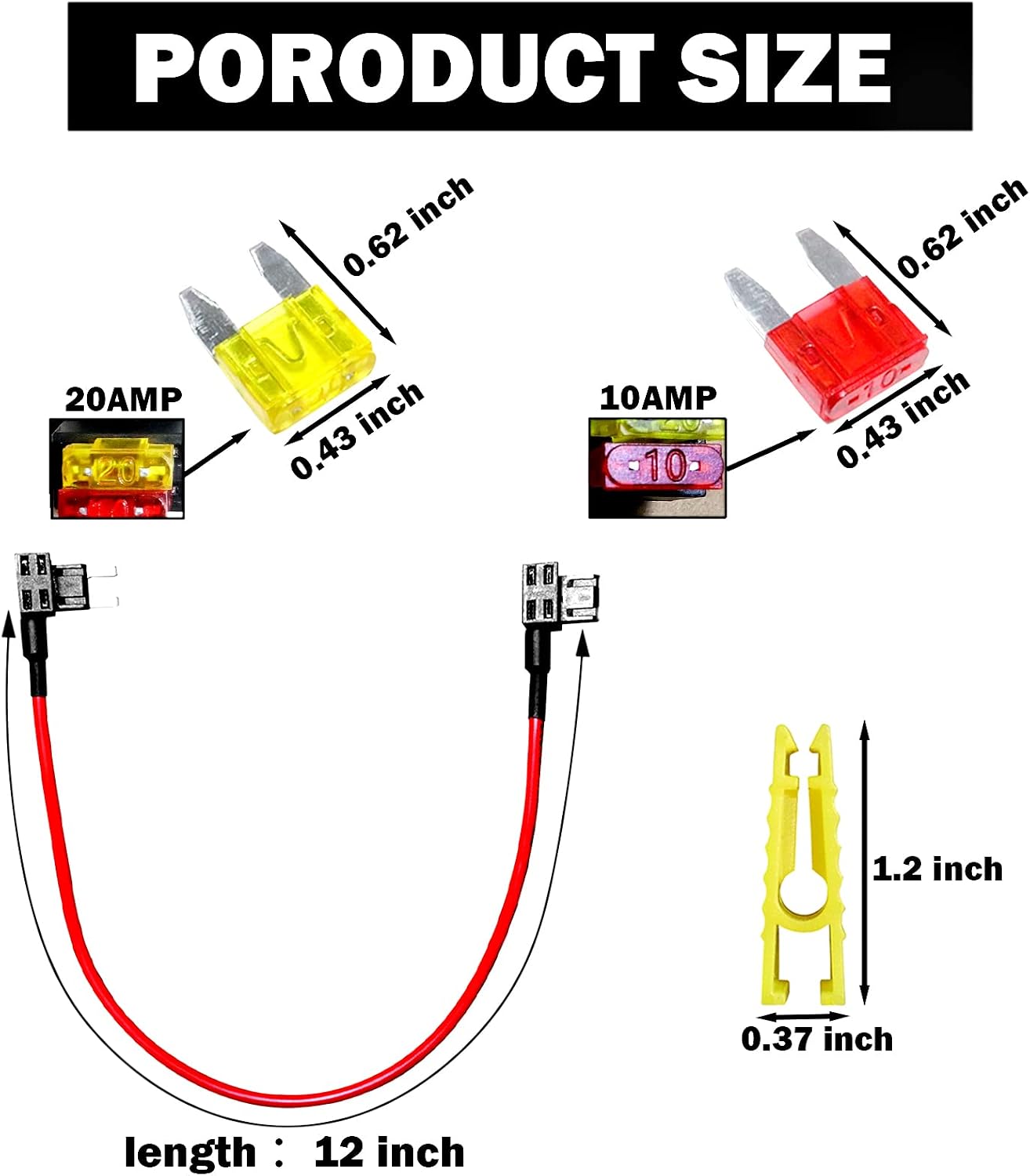 Fuse Adapter Fuse Holder TIPM Bypass Cable for 2007-2016 Dodge Ram/Chrysler VW 14AWG WIRE/ 20AMPS