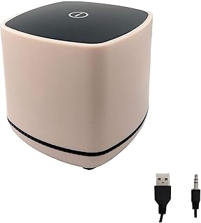 Accod Mini Desktop Speaker USB Powered and 3.5mm Audio Input Wired Computer Speaker Multimedia Desktop Speaker for PC/Smart Phone and Tablet Computer Compact Desktop PC Speaker (Rosegold)