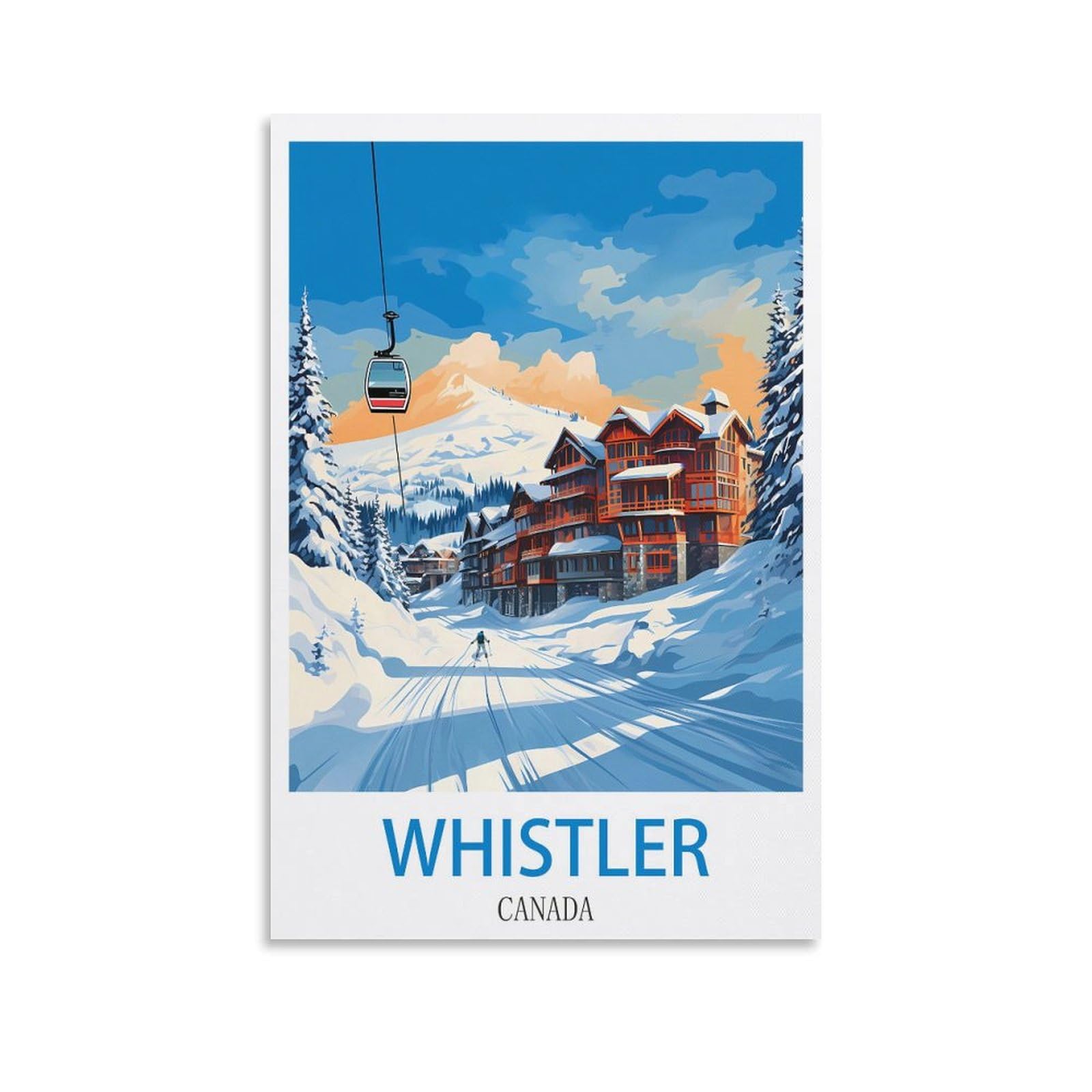 Ndoud Unframe-Style Whistler Canada Vintage Travel Posters Ski 08X12inch(20X30cm) Wall Art Picture Print Canvas Painting For Living Room Home Decor