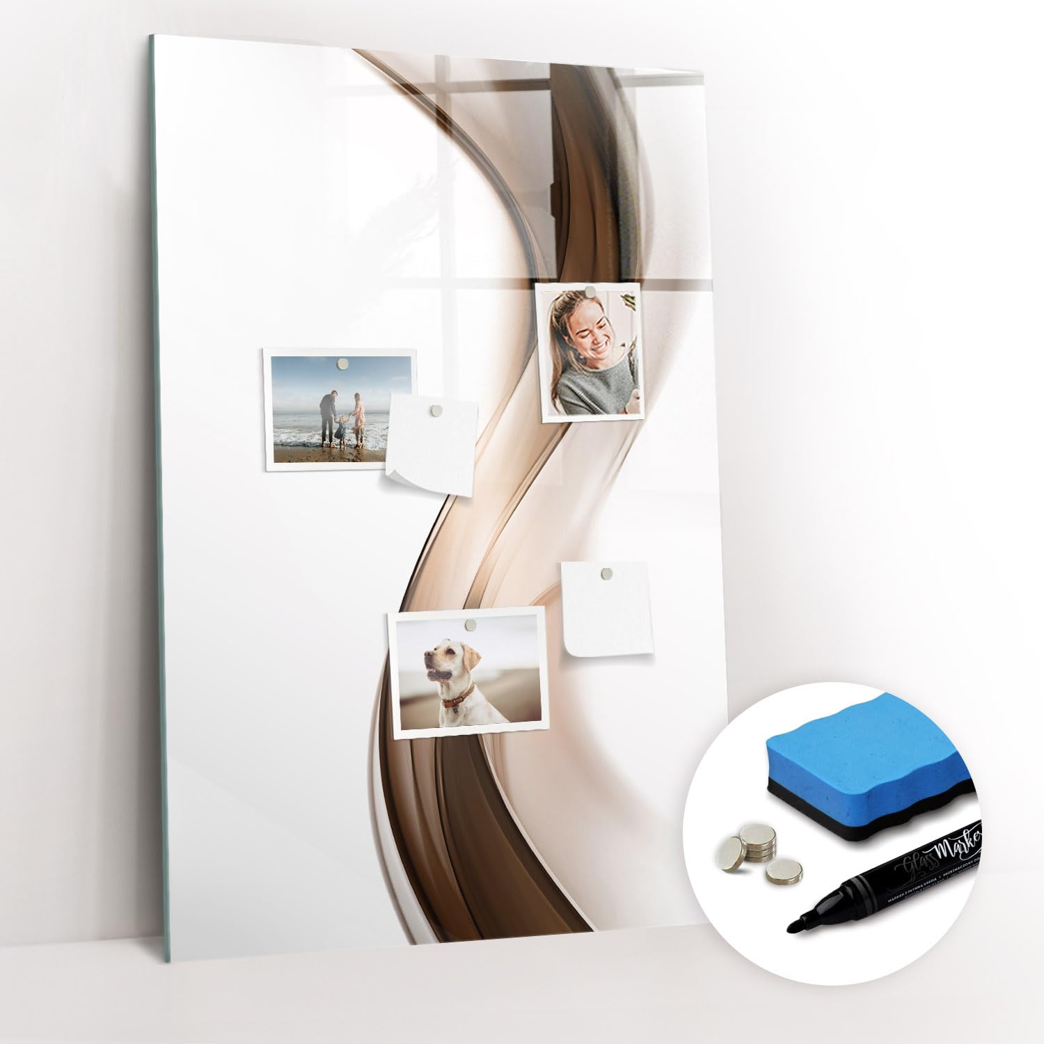 Lavagna Magnetica Elegante in Vetro | Kit Completo con Magneti Neodimio, Pennarello e Pulitore | Perfetta per Ufficio e Casa - 60x40 - Agenda settimanale base