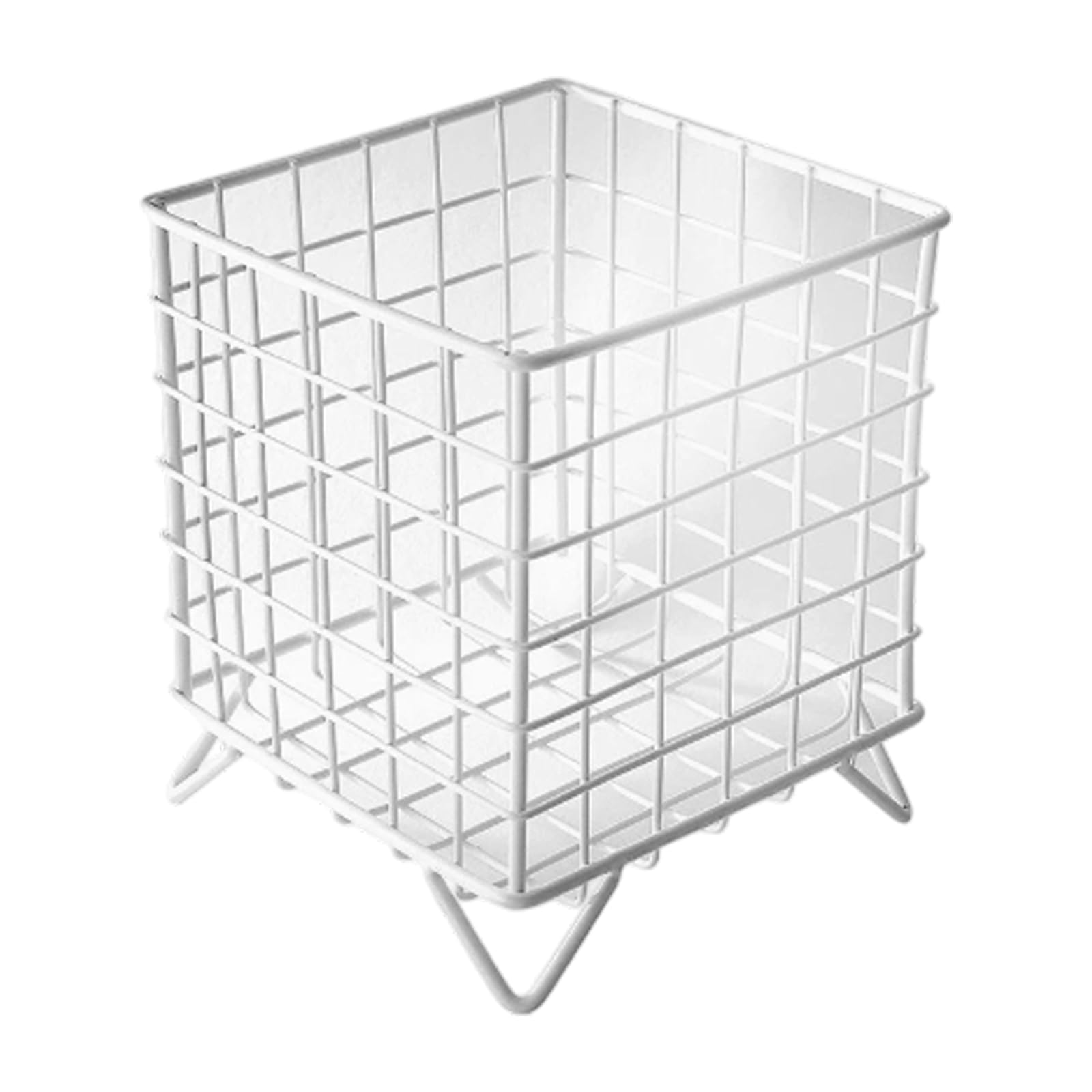 Contemporary Handwoven Metal Holder Offices Supply Organizers for Cosmetics Accessories and Small Items Compact Size Iron Storage Basket