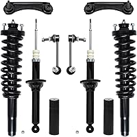 Vista 394 de Detroit Axle - Kit de puntales delanteros para Ford 2000-2004 Focus 2 puntales con muelle helicoidal 2 brazos de control inferiores con rótulas 2001