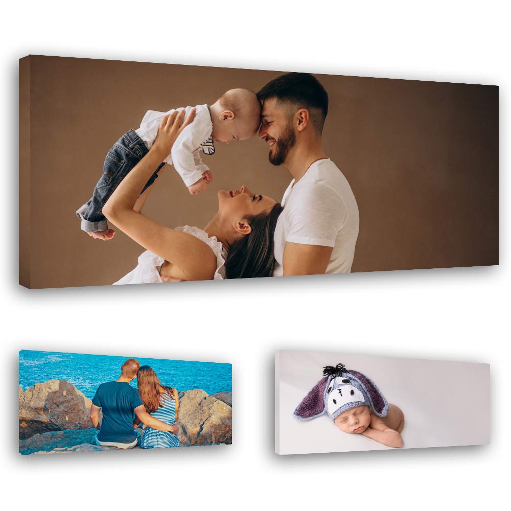 Feeby - Leinwand Bilder - Leinwand Personalisiert Foto - Leinwandbilder 150x50 - Foto Geschenk, Druck auf Canvas, Wand Deko, Wanddekoration für Zuhause - Wohnzimmer & Schlafzimmer