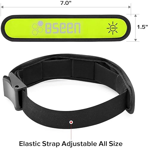 Miniatura 2 de BSEEN Brazalete LED, paquete de 2 pulseras deportivas iluminadas de alta visibilidad, pulseras brillantes ajustables para corredores, corredores,