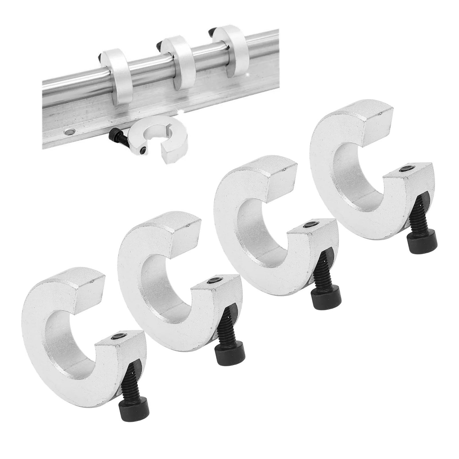 YFBCMXSKG 4Pcs Shaft Collar Linear Rail Stop Collar Shaft Limit Fixing Rings 40mm OD 12mm Thickness 20mm Hole with M4 Screw for SBR20