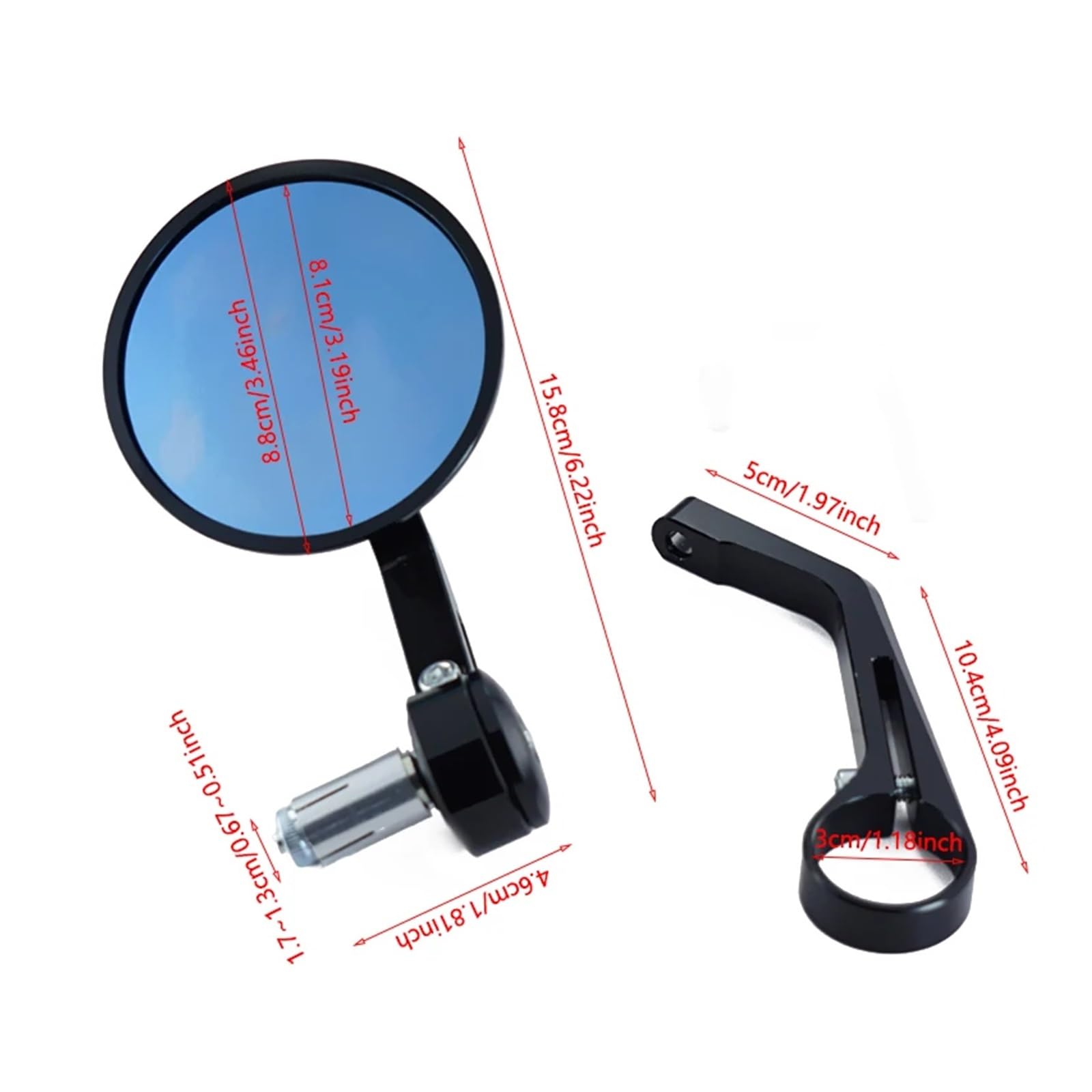 Moto Espejos Laterales Retrovisores Apto para para Scrambler 800 2015 2016 2017 2018 para 1200 Espejos Retrovisores Laterales para Motocicleta De Extremo Manillar