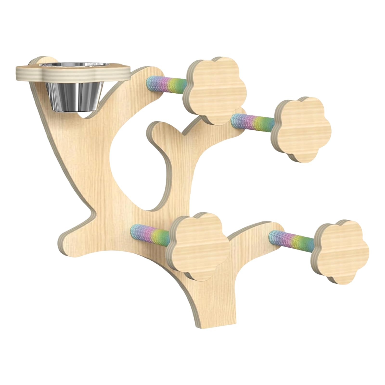 Support en bois pour cage à oiseaux et jouet à mâcher lisse pour divertir vos perruches