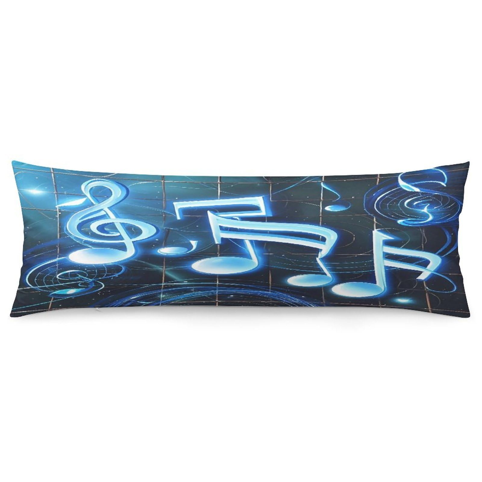 Blue Musical Notes Pillowcase Decorative Long Body Pillow Case Soft Breathable Body Pillow Cover Modern Large Pillowcase Cute Body Pillow Pillowcases for Bedroom Couch 18.9 X 53 Inch