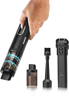 AGARO Royal Mini Hand Held Vacuum Cleaner, Portable Car Vacuum, 13 kPa Powerful Suction Vacuum Cleaner, Low Noise, Rechargeable, Mini Hand Held Vacuum for Car Home Pet Office