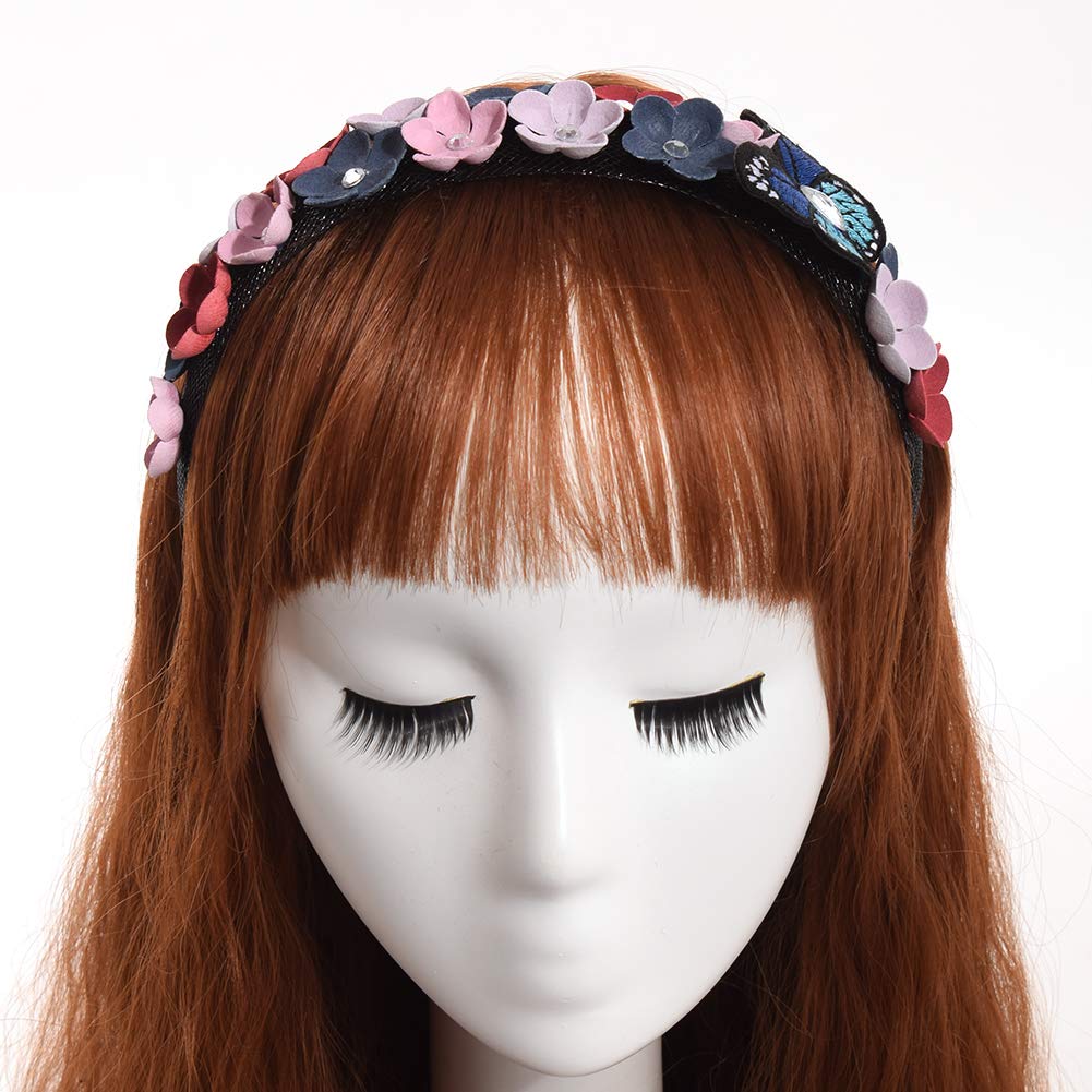 GRACEART 3D Schmetterling Stirnbänder Mädchen Braut Blumenkrone Stirnband Haarband Kopfstück zum Hochzeit Parteien Halloween Kopfschmuck