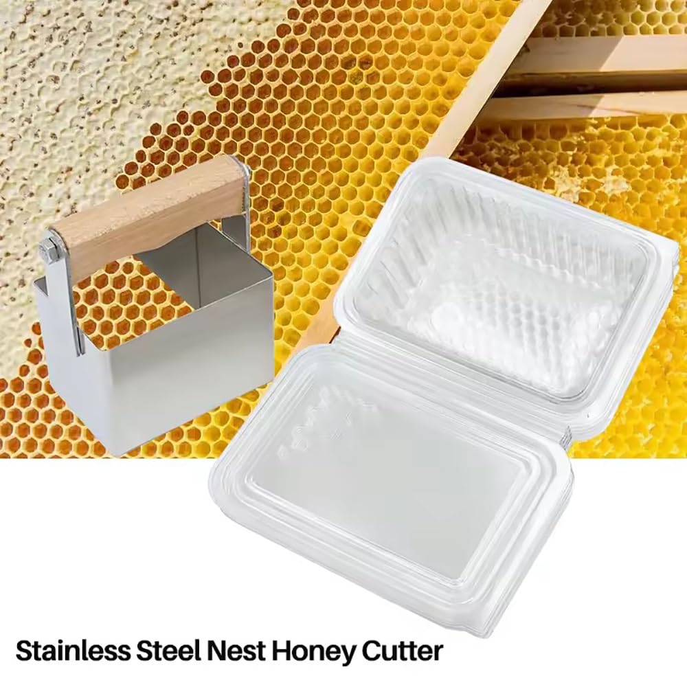 Expositor de Panales,Soporte para Marco de de Miel,Bandeja de Soporte para Marco de Colmena de,con miel de miel Corte,10pcs recipientes,Pata Ajustable en Altura,para Restaurantes Apícolas Panaderías