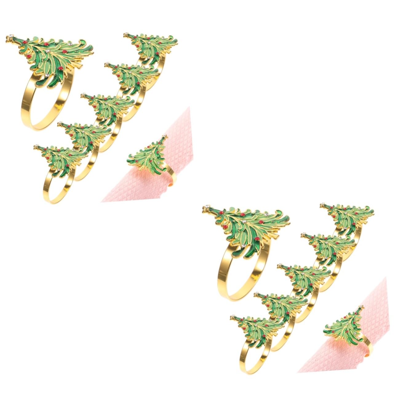 Cabilock Pièces Rond de Serviette Ronds de Serviette Sapin de noël Paramètres de la Table de Noël Decoration Noel Decoration de Noel Ornement décor Porte-Serviettes Pinces à Serviettes