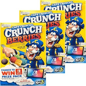 Capn Crunch Captain Crunch Cone & Oatmeal Cereal, Set of 3 Parallel Import Crunch Berry, 3 Boxes