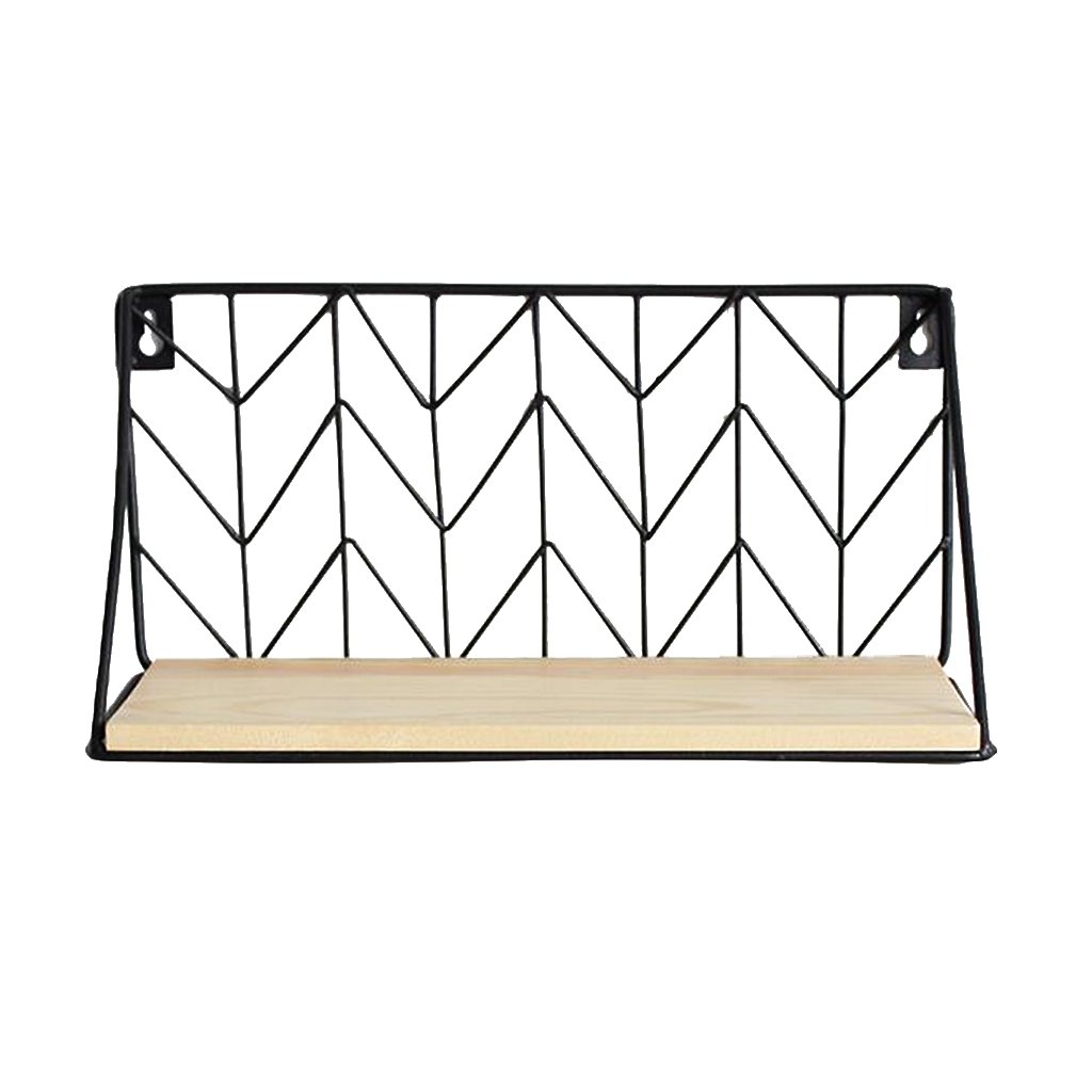 Merishopp Wall-Mounted Rack Bedroom Storage Shelves Book Holder W Grid S-image-17
