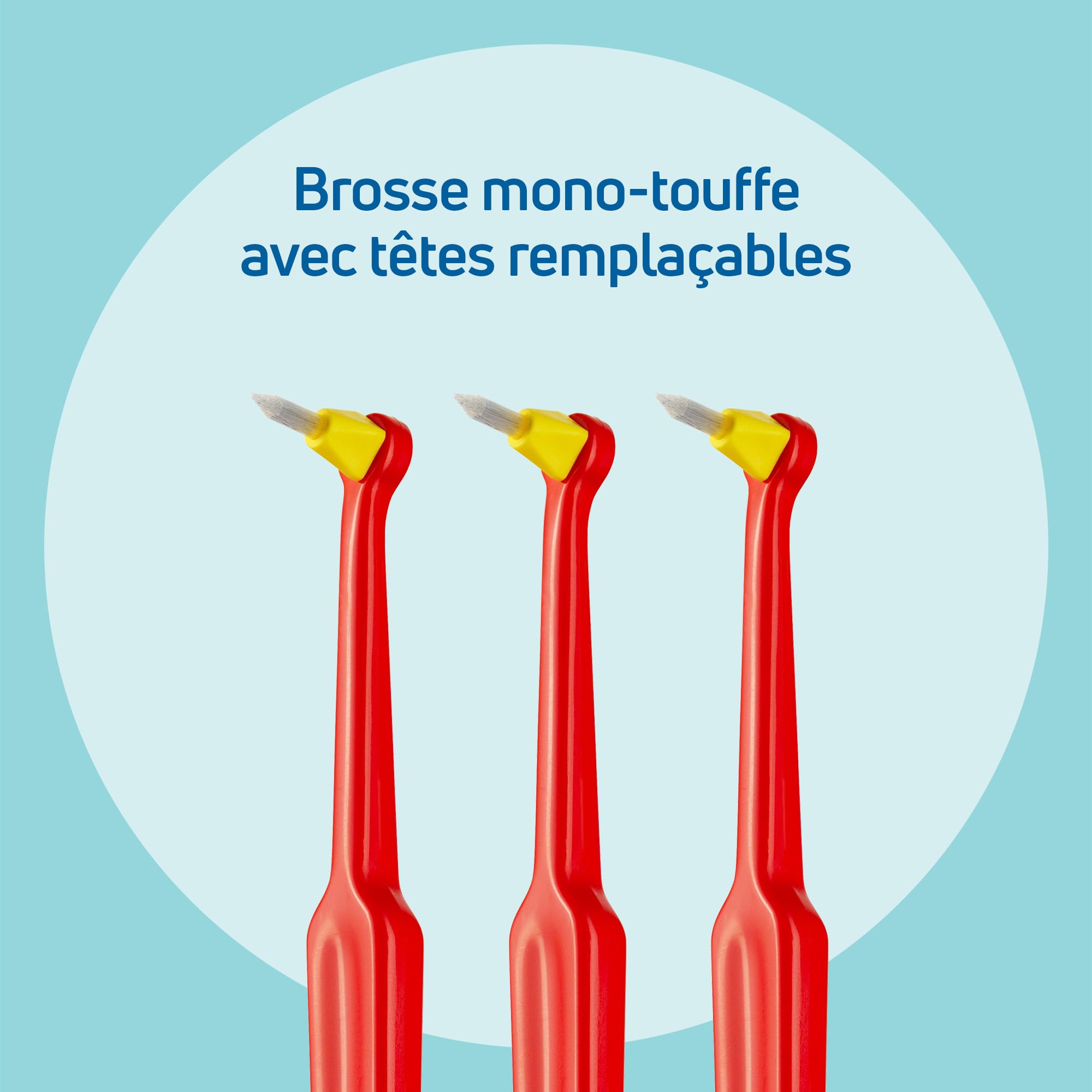 Brosse à dents TePe Interspace, Medium, 1 manche, 12 têtes de brosse, nettoyage précis des zones difficiles d’accès, comme les furcations, les implants et les appareils dentaires. (Lot de 6)