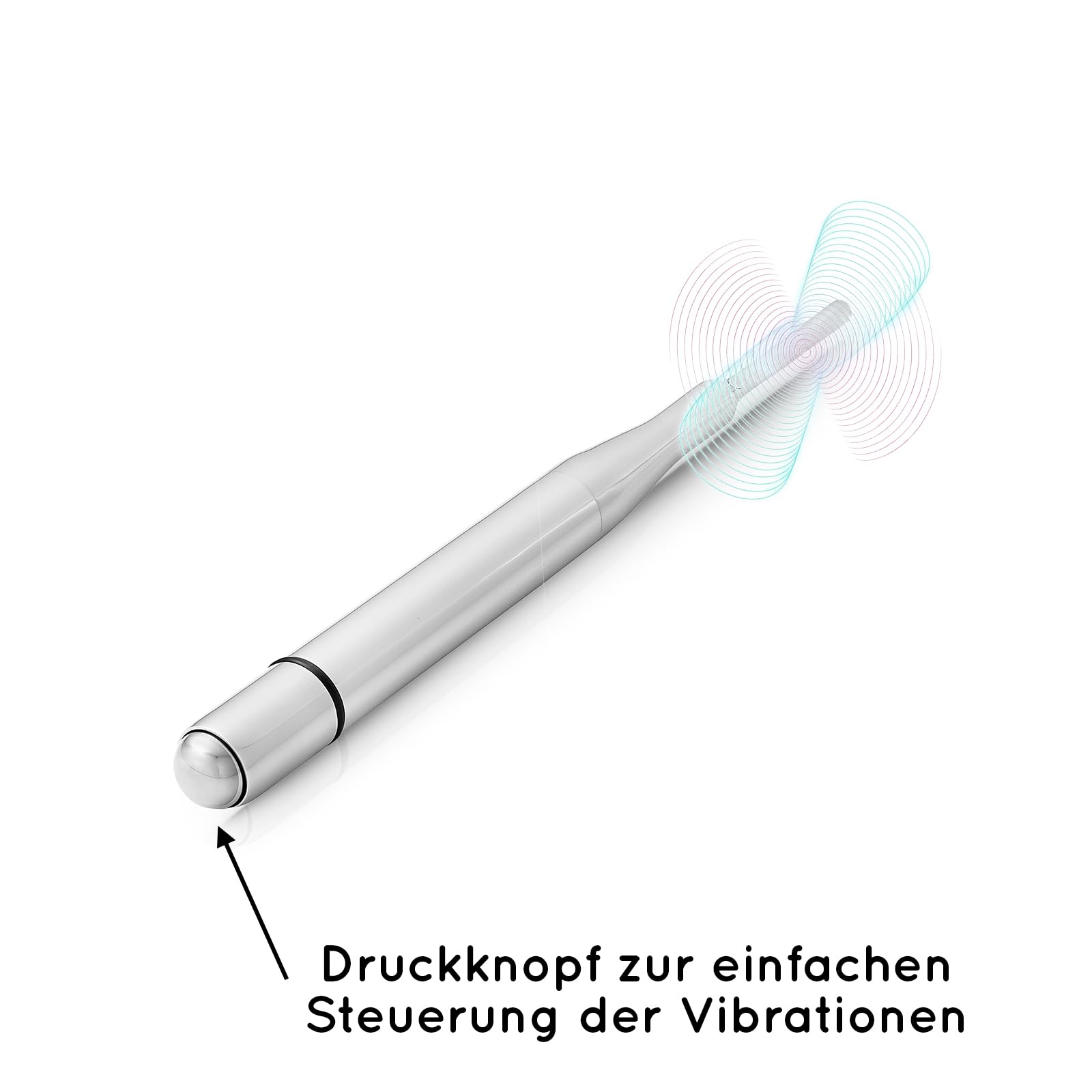 Harnröhren Dilator mit Vibration aus Metall - Prinzenzepter Penis Plug Stimulator - Harnröhrenvibrator Sexspielzeug für Männer - Dilator Harnröhre Mann - inkl. Gleitgel & 2x Desinfektionstücher