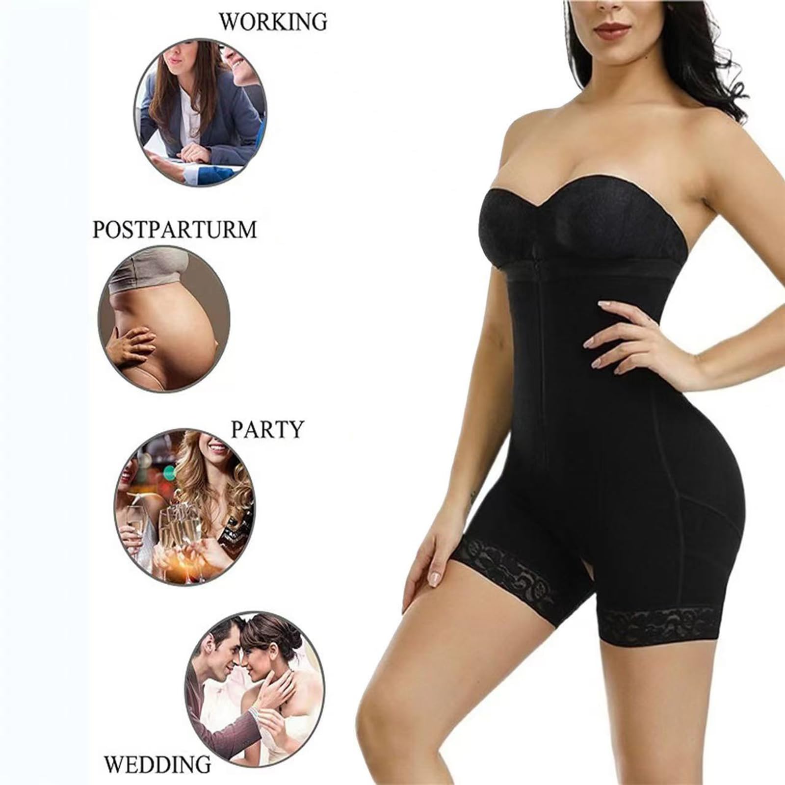 Panty Moldeador De Cuerpo Posparto Sin Tirantes, Levantador Glúteos