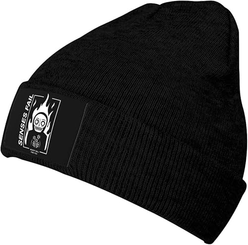 Senses Fail - Gorro de punto unisex para invierno, gorro de esquí cálido de punto, gorra de béisbol, Negro -